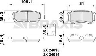 Braxis AB0279 - Гальмівні колодки, дискові гальма autozip.com.ua