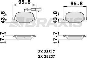 Braxis AB0270 - Гальмівні колодки, дискові гальма autozip.com.ua