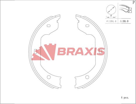 Braxis AC0126 - Комплект гальм, ручник, парковка autozip.com.ua