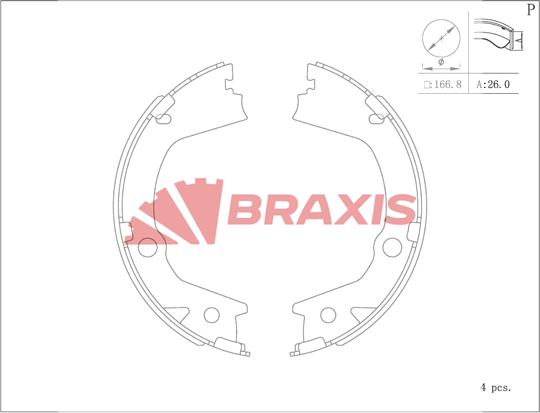 Braxis AC0174 - Комплект гальм, ручник, парковка autozip.com.ua