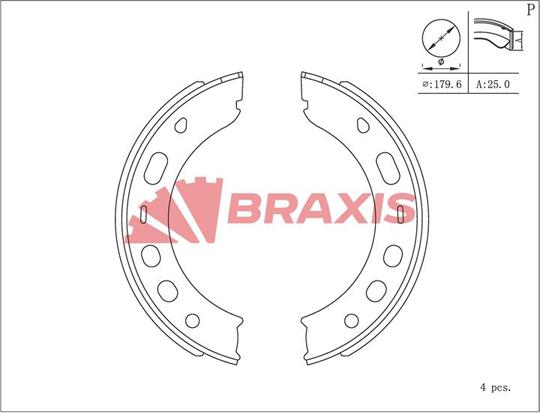 Braxis AC0205 - Комплект гальм, ручник, парковка autozip.com.ua