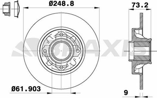 Braxis AD0134 - Гальмівний диск autozip.com.ua