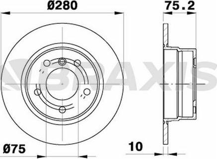 Braxis AD1041 - Гальмівний диск autozip.com.ua