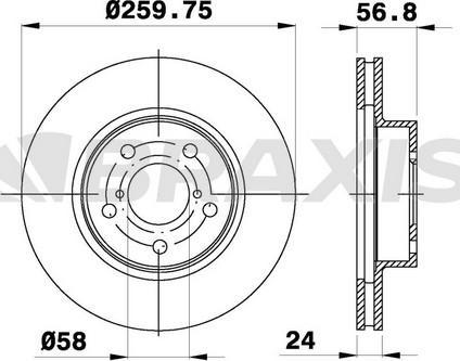 Braxis AE0450 - Гальмівний диск autozip.com.ua