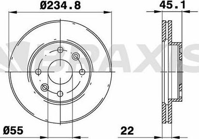 Braxis AE0460 - Гальмівний диск autozip.com.ua