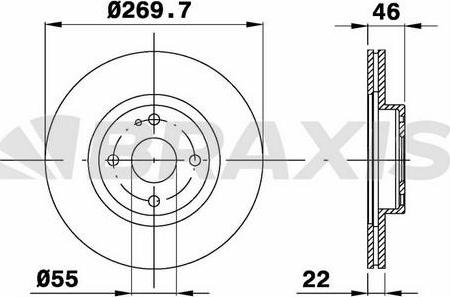 Braxis AE0461 - Гальмівний диск autozip.com.ua