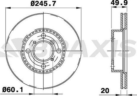 Braxis AE0430 - Гальмівний диск autozip.com.ua