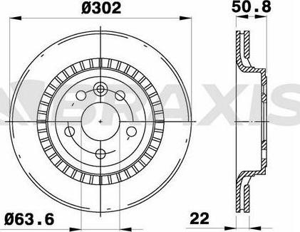 Braxis AE0433 - Гальмівний диск autozip.com.ua