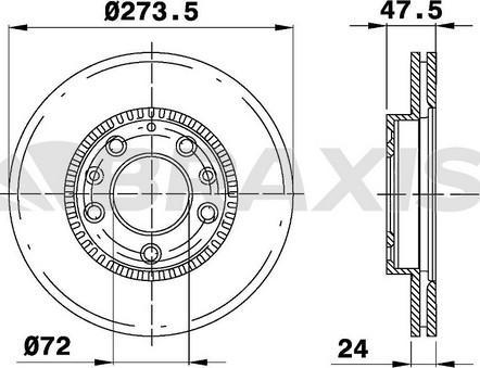 Braxis AE0422 - Гальмівний диск autozip.com.ua