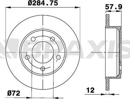 Braxis AE0594 - Гальмівний диск autozip.com.ua