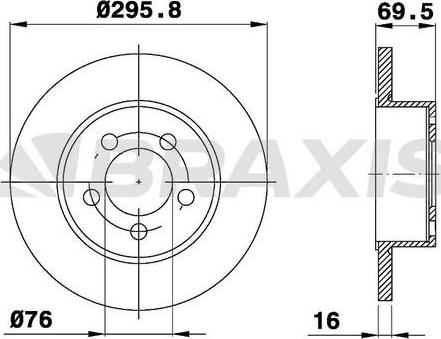 Braxis AE0595 - Гальмівний диск autozip.com.ua