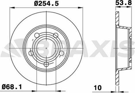 Braxis AE0564 - Гальмівний диск autozip.com.ua