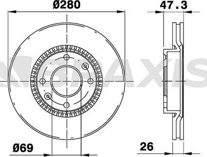 Braxis AE0567 - Гальмівний диск autozip.com.ua