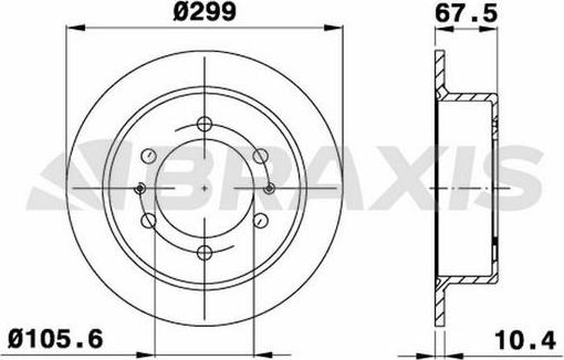 Braxis AE0515 - Гальмівний диск autozip.com.ua