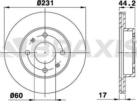 Braxis AE0520 - Гальмівний диск autozip.com.ua