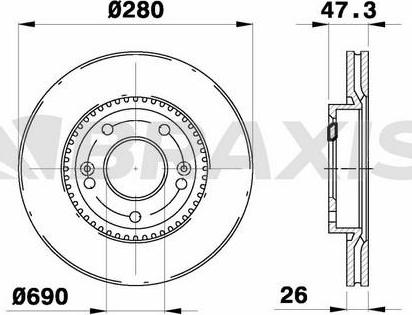 Braxis AE0692 - Гальмівний диск autozip.com.ua
