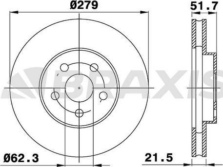 Braxis AE0684 - Гальмівний диск autozip.com.ua