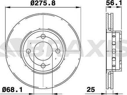 Braxis AE0685 - Гальмівний диск autozip.com.ua