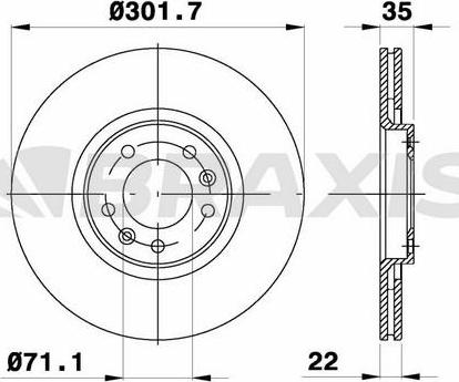 Braxis AE0680 - Гальмівний диск autozip.com.ua