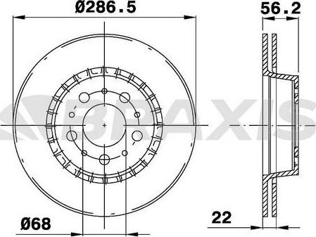 Braxis AE0635 - Гальмівний диск autozip.com.ua
