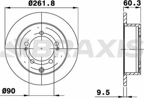 Braxis AE0632 - Гальмівний диск autozip.com.ua