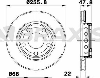 Braxis AE0622 - Гальмівний диск autozip.com.ua