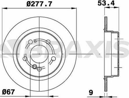 Braxis AE0065 - Гальмівний диск autozip.com.ua