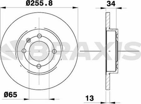 Braxis AE0060 - Гальмівний диск autozip.com.ua