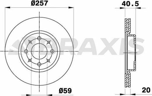 Braxis AE0027 - Гальмівний диск autozip.com.ua