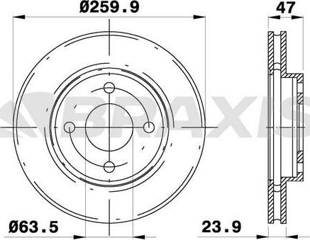 Braxis AE0116 - Гальмівний диск autozip.com.ua