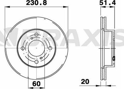 Braxis AE0185 - Гальмівний диск autozip.com.ua