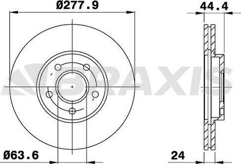 Braxis AE0188 - Гальмівний диск autozip.com.ua