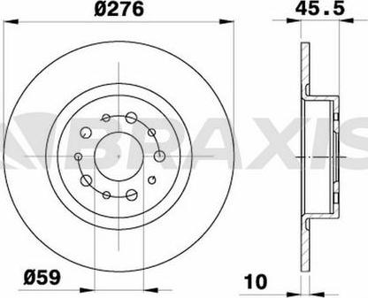 Braxis AE0345 - Гальмівний диск autozip.com.ua