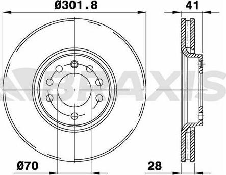 Braxis AE0355 - Гальмівний диск autozip.com.ua