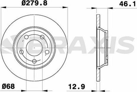 Braxis AE0356 - Гальмівний диск autozip.com.ua