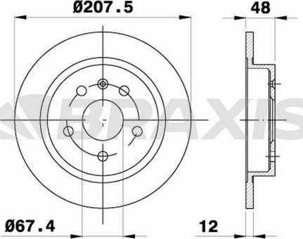 Braxis AE0370 - Гальмівний диск autozip.com.ua