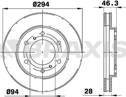 Braxis AE0294 - Гальмівний диск autozip.com.ua