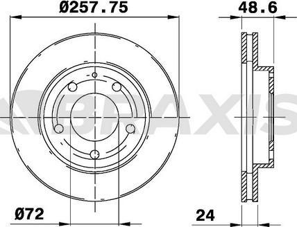 Braxis AE0215 - Гальмівний диск autozip.com.ua