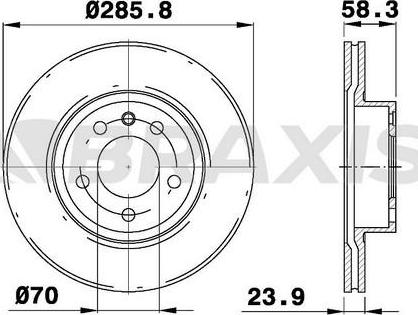 Braxis AE0752 - Гальмівний диск autozip.com.ua