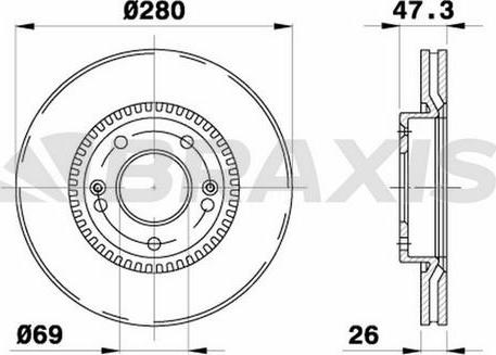 Braxis AE0705 - Гальмівний диск autozip.com.ua