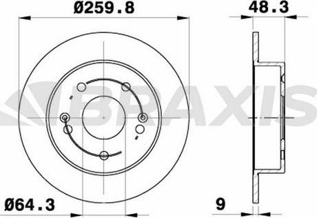 Braxis AE0735 - Гальмівний диск autozip.com.ua