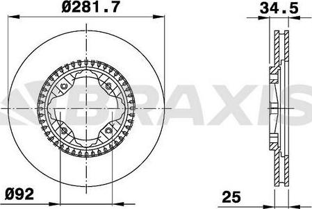 Braxis AE0729 - Гальмівний диск autozip.com.ua