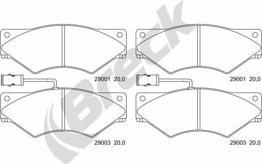 Breck 29001 00 902 10 - Гальмівні колодки, дискові гальма autozip.com.ua