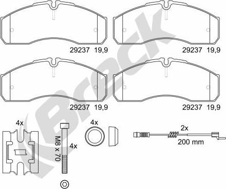 Breck 29237 00 703 10 - Гальмівні колодки, дискові гальма autozip.com.ua