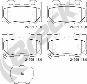 Breck 24995 00 554 00 - Гальмівні колодки, дискові гальма autozip.com.ua