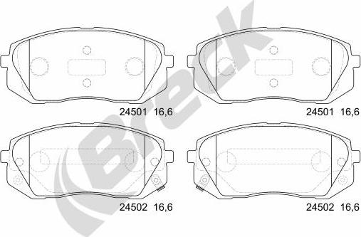 Breck 24501 00 701 00 - Гальмівні колодки, дискові гальма autozip.com.ua