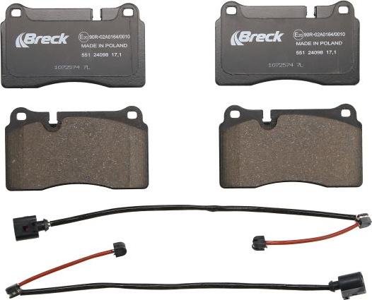 Breck 24098 00 551 00 - Гальмівні колодки, дискові гальма autozip.com.ua