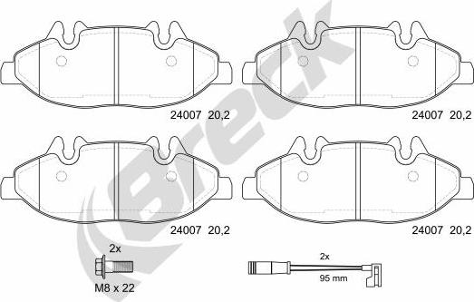 Breck 24007 00 703 00 - Гальмівні колодки, дискові гальма autozip.com.ua