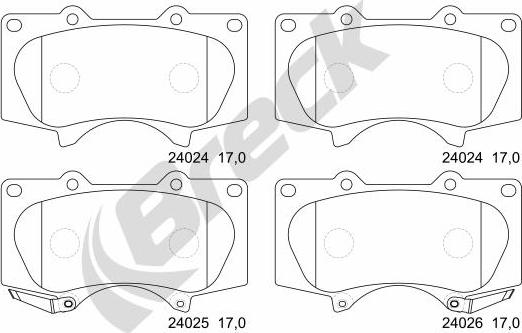 Breck 24024 00 701 10 - Гальмівні колодки, дискові гальма autozip.com.ua