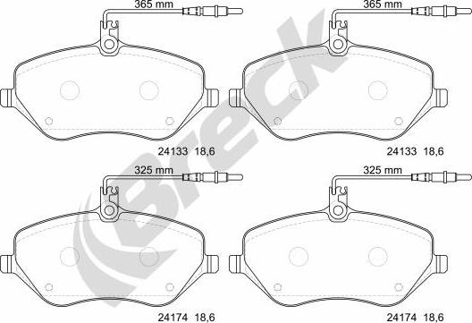 Breck 24133 00 701 10 - Гальмівні колодки, дискові гальма autozip.com.ua